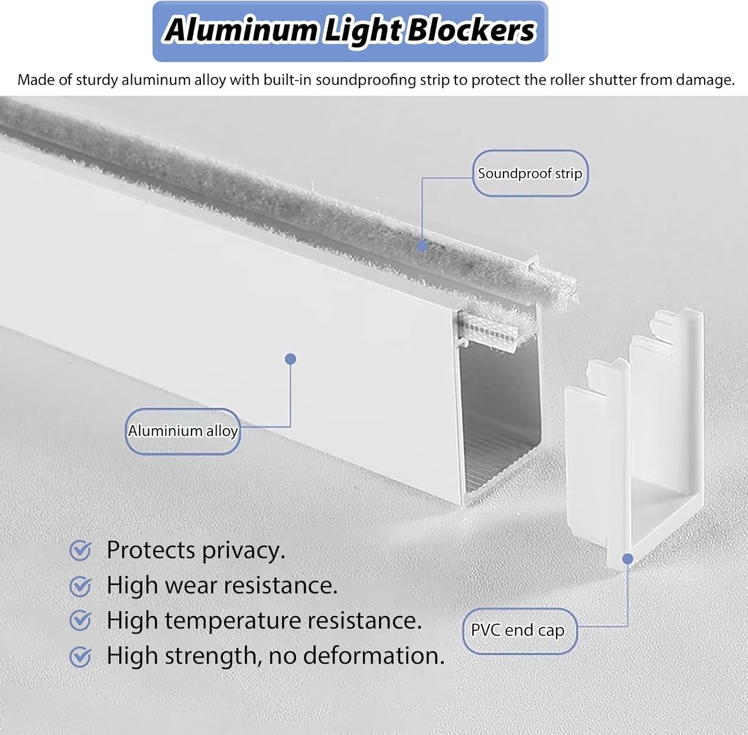 46 52 58 60 70 72 Inch Light Blocking Strips, U-Shaped Side Rail Track for Blackout Roller Blinds, Home Theaters/Hotel/Nursery Light Blockers(Black 2Pcs,65Cm/25.6Inch/2.1Ft)