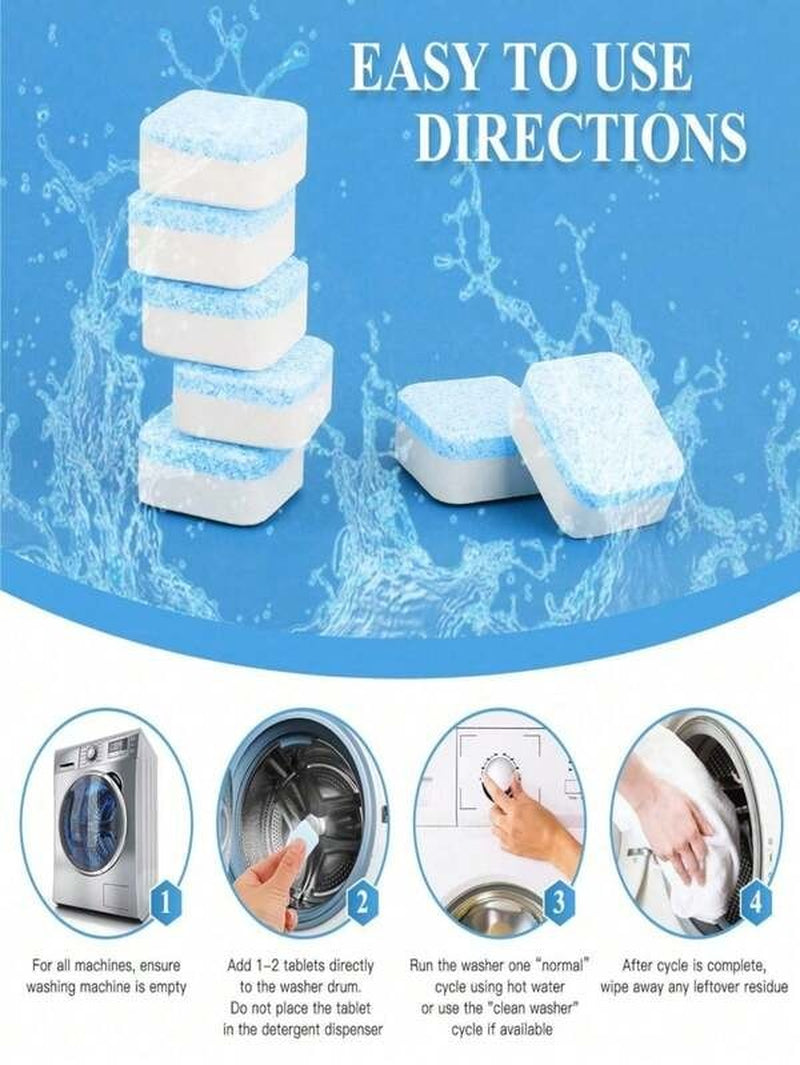 Wash Warrior Advanced Washing Machine Cleaner 12 Tablets - Smell Odour Mould