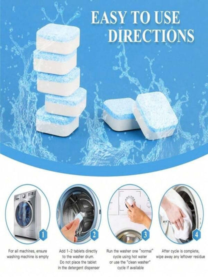 Wash Warrior Advanced Washing Machine Cleaner 12 Tablets - Smell Odour Mould